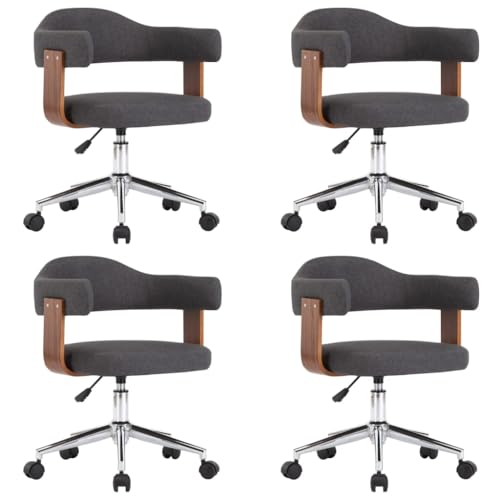 SKM Esszimmerstühle 4 STK. Dreh Grau Bugholz und Stoff,Möbel,Stühle,Esszimmerstühle,Grau,36.72 kg,3054903 von SKM