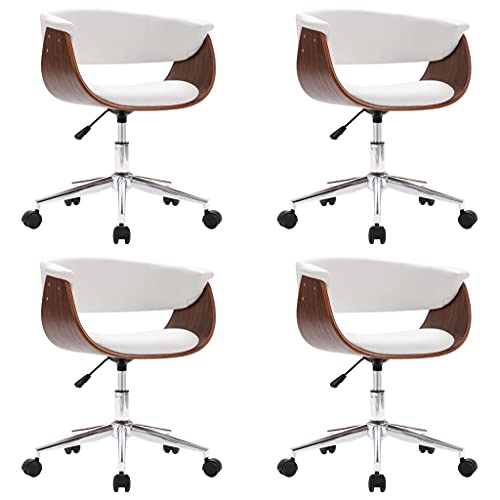 SKM Esszimmerstühle 4 STK. Dreh Weiß Kunstleder,Möbel,Stühle,Esszimmerstühle,Weiß,40.88 kg,3054876 von SKM