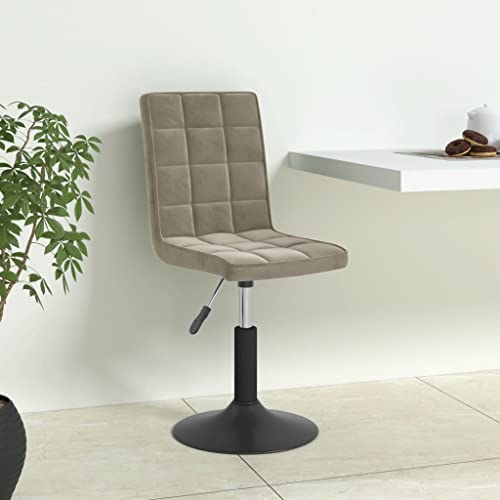 SKM Esszimmerstühle 4 STK. Drehbar Hellgrau Samt,Möbel,Stühle,Esszimmerstühle,Grau,24.5KG,3089289 von SKM