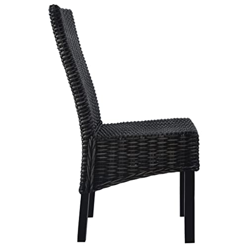 SKM Esszimmerstühle 4 STK. Schwarz Kubu Rattan und Mangoholz,Möbel,Stühle,Esszimmerstühle,Schwarz,34 kg,275469 von SKM