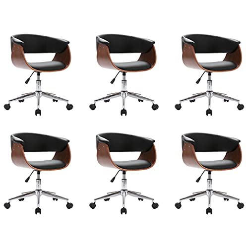 SKM Esszimmerstühle 6 STK. Dreh Schwarz Kunstleder,Möbel,Stühle,Esszimmerstühle,Schwarz,59.76 kg,3054874 von SKM