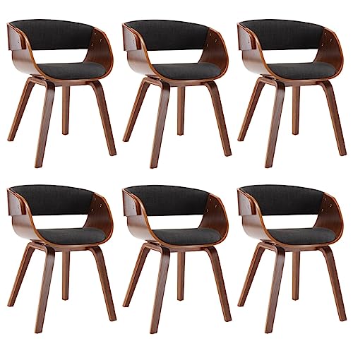 SKM Esszimmerstühle 6 STK. Grau Bugholz und Stoff,Möbel,Stühle,Esszimmerstühle,Grau,52.08 kg,278861 von SKM