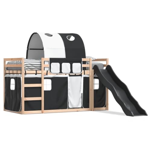 SKM Etagenbett mit Rutsche und Gardinen Weiß und Schwarz 80x200 cm,Möbel,Betten & Zubehör,Betten & Bettgestelle,Schwarz,42.46 kg,3284143 SKM Etagenbett mit Rutsche und Gardinen Weiß und Schwarz 80x200 cm,Möbel,Betten & Zubehör,Betten & Bettgestelle,Schwarz,42.46 kg,3284143 von SKM
