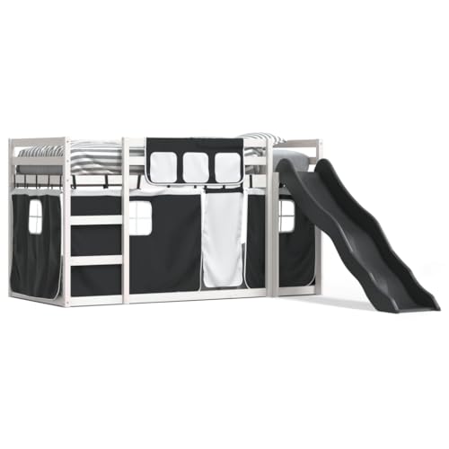 SKM Etagenbett mit Rutsche und Gardinen Weiß und Schwarz 90x190 cm,Möbel,Betten & Zubehör,Betten & Bettgestelle,Schwarz,42.55 kg,3284128 SKM Etagenbett mit Rutsche und Gardinen Weiß und Schwarz 90x190 cm,Möbel,Betten & Zubehör,Betten & Bettgestelle,Schwarz,42.55 kg,3284128 von SKM