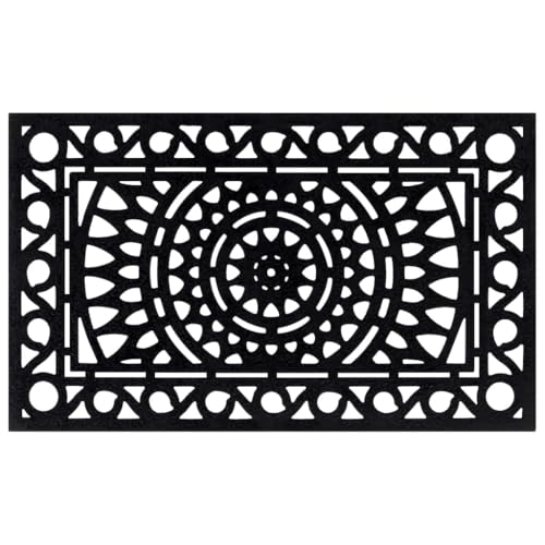SKM Fußmatte Rechteckig 45x75 cm Gummi,Heim & Garten,Dekoration,Fußmatten,Schwarz,2.35 kg,155660 von SKM