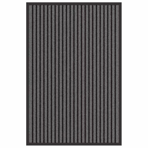 SKM Fußmatte Striped Schwarz und Grau 60 x 90 cm Polypropylen, PVC,Heim & Garten,Dekoration,Fußmatten,Schwarz,1.7 kg,4105591 von SKM