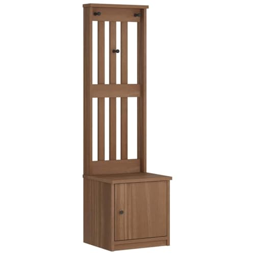 SKM Garderobenständer SANDNES 45x40x159,5 cm Massivholz Kiefer,Möbel,Sitzbänke,Truhen- & Flurbänke,Braun,14.84KG,4010485 von SKM