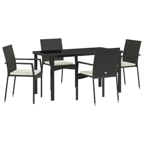SKM Garten Essgruppe mit Kissen 5 pcs Schwarz Poly Rattan,Möbel,Gartenmöbel,Gartenmöbel-Sets,Schwarz,41.65 kg,3380080 SKM Garten Essgruppe mit Kissen 5 pcs Schwarz Poly Rattan,Möbel,Gartenmöbel,Gartenmöbel-Sets,Schwarz,41.65 kg,3380080 von SKM