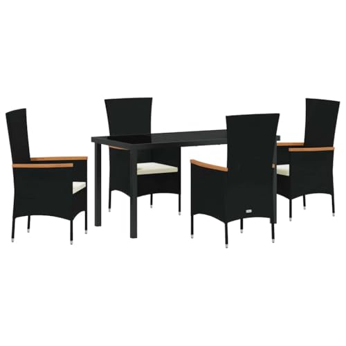 SKM Garten Essgruppe mit Kissen 5 pcs Schwarz Poly Rattan,Möbel,Gartenmöbel,Gartenmöbel-Sets,Schwarz,48.25 kg,3379424 SKM Garten Essgruppe mit Kissen 5 pcs Schwarz Poly Rattan,Möbel,Gartenmöbel,Gartenmöbel-Sets,Schwarz,48.25 kg,3379424 von SKM