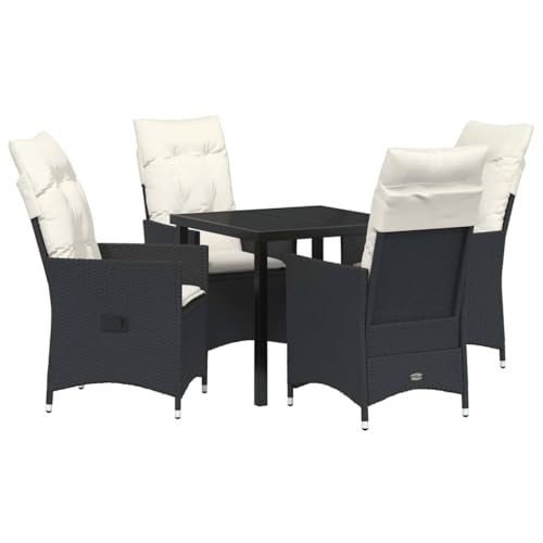 SKM Garten Essgruppe mit Kissen 5 pcs Schwarz Poly Rattan,Möbel,Gartenmöbel,Gartenmöbel-Sets,Schwarz,53.2 kg,3379535 SKM Garten Essgruppe mit Kissen 5 pcs Schwarz Poly Rattan,Möbel,Gartenmöbel,Gartenmöbel-Sets,Schwarz,53.2 kg,3379535 von SKM