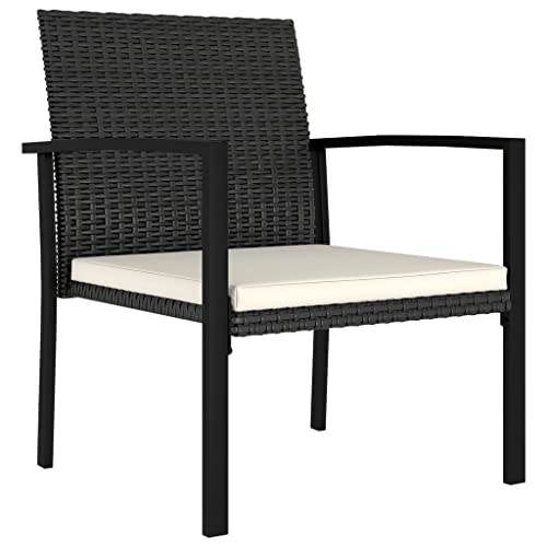 SKM Garten-Essstühle 4 STK. Poly Rattan Schwarz,Möbel,Gartenmöbel,Gartensitzmöbel,Gartenstühle,Schwarz,20.05KG,317171 von SKM