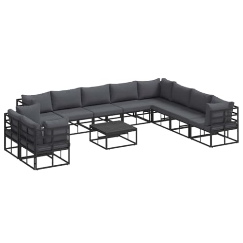 SKM Garten-Sofa-Set mit Kissen 11 pcs Schwarz Aluminium,Möbel,Gartenmöbel,Gartenmöbel-Sets,Schwarz,110.75 kg,3378885 SKM Garten-Sofa-Set mit Kissen 11 pcs Schwarz Aluminium,Möbel,Gartenmöbel,Gartenmöbel-Sets,Schwarz,110.75 kg,3378885 von SKM