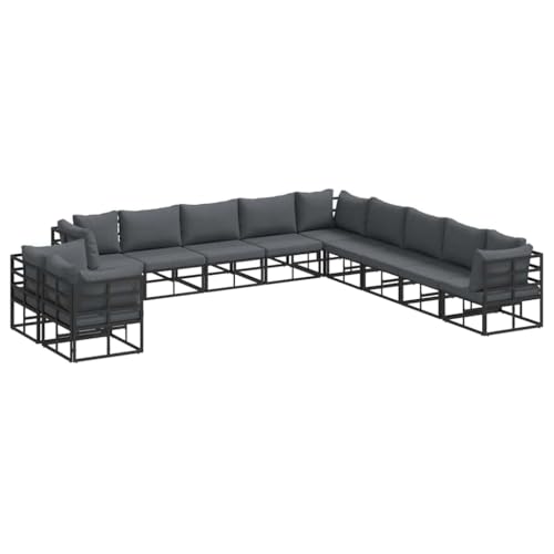 SKM Garten-Sofa-Set mit Kissen 11 pcs Schwarz Aluminium,Möbel,Gartenmöbel,Gartenmöbel-Sets,Schwarz,113 kg,3378886 SKM Garten-Sofa-Set mit Kissen 11 pcs Schwarz Aluminium,Möbel,Gartenmöbel,Gartenmöbel-Sets,Schwarz,113 kg,3378886 von SKM