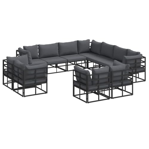 SKM Garten-Sofa-Set mit Kissen 11 pcs Schwarz Aluminium,Möbel,Gartenmöbel,Gartenmöbel-Sets,Schwarz,119.4 kg,3378932 SKM Garten-Sofa-Set mit Kissen 11 pcs Schwarz Aluminium,Möbel,Gartenmöbel,Gartenmöbel-Sets,Schwarz,119.4 kg,3378932 von SKM