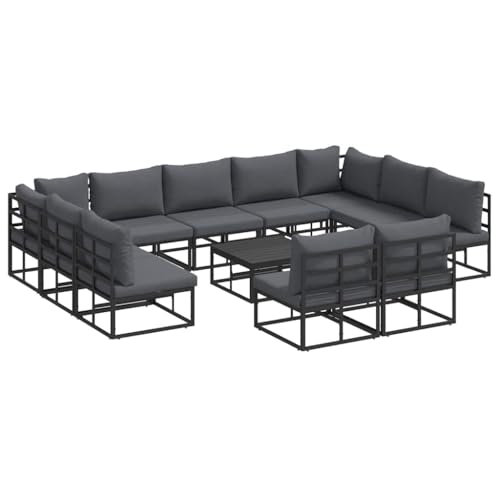 SKM Garten-Sofa-Set mit Kissen 12 pcs Schwarz Aluminium,Möbel,Gartenmöbel,Gartenmöbel-Sets,Schwarz,111.95 kg,3378917 SKM Garten-Sofa-Set mit Kissen 12 pcs Schwarz Aluminium,Möbel,Gartenmöbel,Gartenmöbel-Sets,Schwarz,111.95 kg,3378917 von SKM