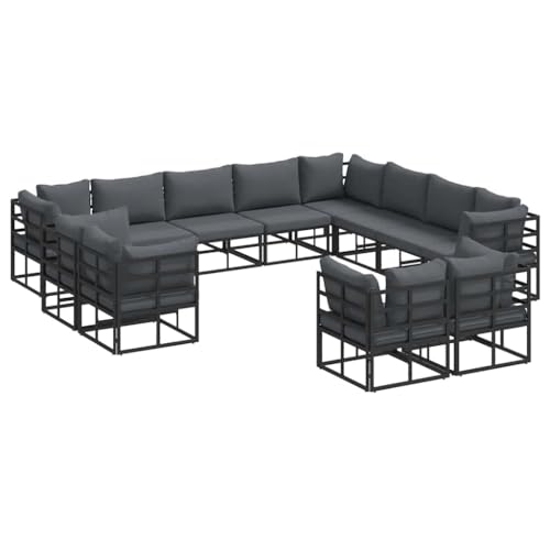SKM Garten-Sofa-Set mit Kissen 12 pcs Schwarz Aluminium,Möbel,Gartenmöbel,Gartenmöbel-Sets,Schwarz,126.05 kg,3378934 SKM Garten-Sofa-Set mit Kissen 12 pcs Schwarz Aluminium,Möbel,Gartenmöbel,Gartenmöbel-Sets,Schwarz,126.05 kg,3378934 von SKM
