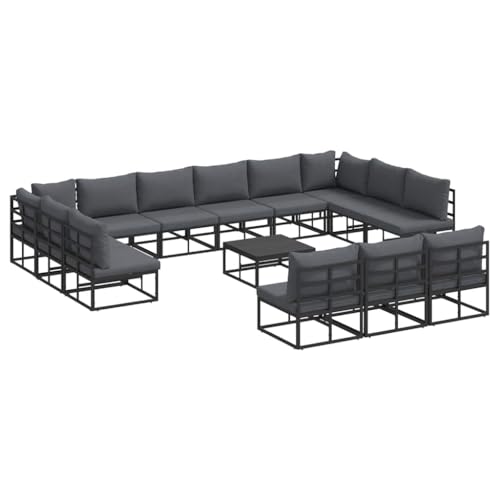 SKM Garten-Sofa-Set mit Kissen 14 pcs Schwarz Aluminium,Möbel,Gartenmöbel,Gartenmöbel-Sets,Schwarz,130.1 kg,3378921 SKM Garten-Sofa-Set mit Kissen 14 pcs Schwarz Aluminium,Möbel,Gartenmöbel,Gartenmöbel-Sets,Schwarz,130.1 kg,3378921 von SKM