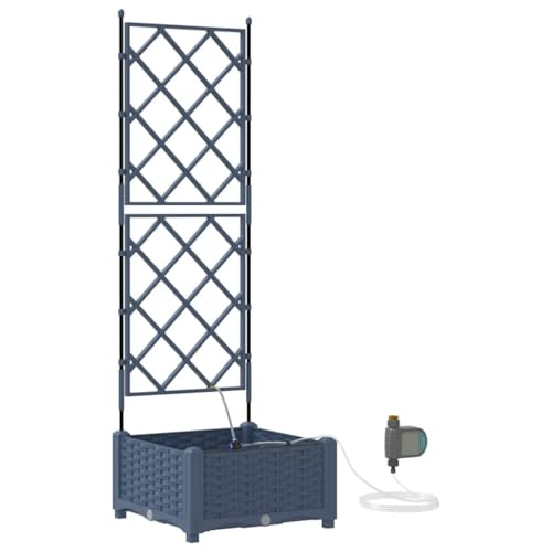 SKM Gartenpflanzer Grau 40 x 40 x 126 cm Stahl,Heim & Garten,Rasen & Garten,Gartenpflege,Blumentöpfe & Pflanzgefäße,Grau,3.3 kg,42002871 von SKM