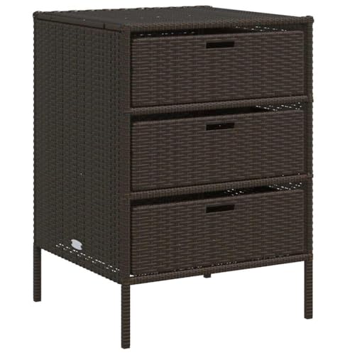 SKM Gartenschrank Braun 55x59x80 cm Poly Rattan,Möbel,Gartenmöbel,Gartenboxen,Braun,16.8 kg,365552 von SKM