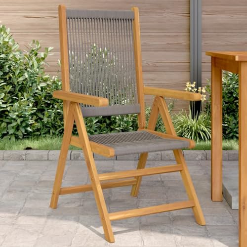 SKM Gartenstühle 2 STK. Grau Massivholz Akazie und Polypropylen,Möbel,Gartenmöbel,Gartensitzmöbel,Gartenstühle,Grau,15.4KG,367655 von SKM