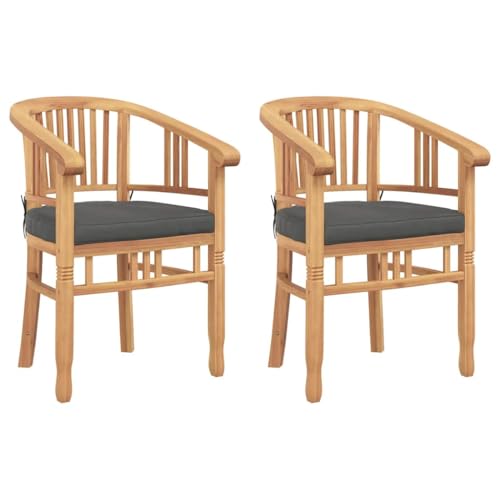SKM Gartenstühle 2 pcs Braun 63 x 58 x 89 cm Teak-Massivholz,Möbel,Gartenmöbel,Gartensitzmöbel,Gartenstühle,Braun,25.62 kg,42008385 von SKM