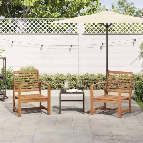 SKM Gartenstühle 2 pcs Natur 60 x 65 x 76.5 cm Teak-Massivholz,Möbel,Gartenmöbel,Gartensitzmöbel,Gartensofaelemente,Braun,16.76 kg,42006402 von SKM