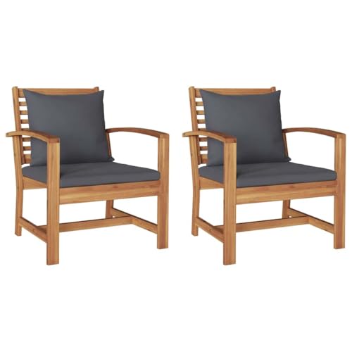 SKM Gartenstühle 2 pcs Natur 60 x 65 x 76.5 cm Teak-Massivholz,Möbel,Gartenmöbel,Gartensitzmöbel,Gartensofaelemente,Braun,19.88 kg,42006408 von SKM