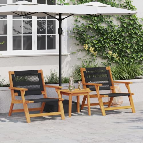 SKM Gartenstühle 2er Set Schwarz 67x77x73 cm Massivholz Akazie,Möbel,Gartenmöbel,Gartensitzmöbel,Gartenstühle,Schwarz,18.2KG,367831 von SKM