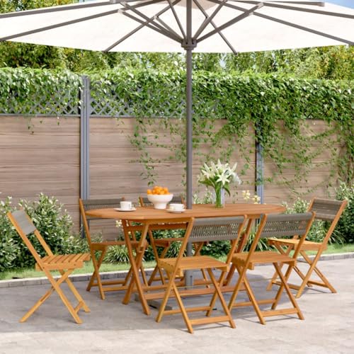 SKM Gartenstühle 6 STK. Klappbar Grau Massivholz Akazie,Möbel,Gartenmöbel,Gartensitzmöbel,Gartenstühle,Grau,32.1KG,3214605 von SKM