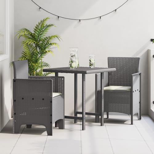 SKM Gartenstühle mit Kissen 2 STK. Hellgrau Poly Rattan,Möbel,Gartenmöbel,Gartensitzmöbel,Gartenstühle,Hellgrau,12.6KG,847467 von SKM