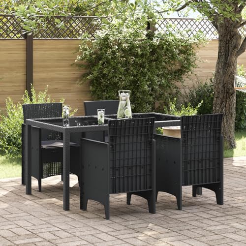 SKM Gartenstühle mit Kissen 4 STK. Anthrazit Poly Rattan,Möbel,Gartenmöbel,Gartensitzmöbel,Gartenstühle,Anthrazit,24.6KG,847471 von SKM