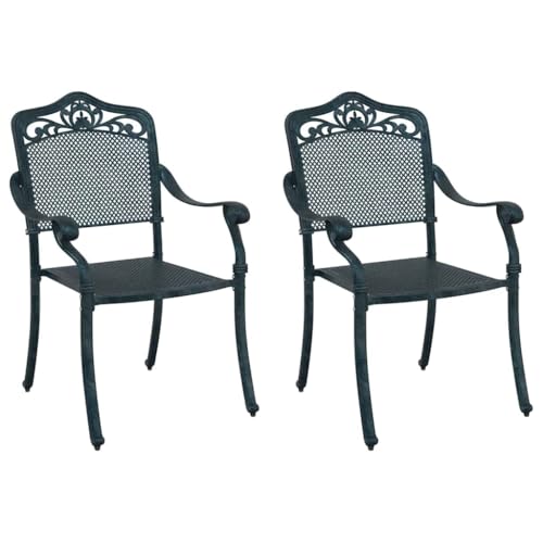 SKM Gartenstuhl 2 pcs Grün 55 x 56,5 x 91cm Aluminium,Möbel,Gartenmöbel,Gartensitzmöbel,Gartenstühle,Grün,14.47 kg,42002381 von SKM