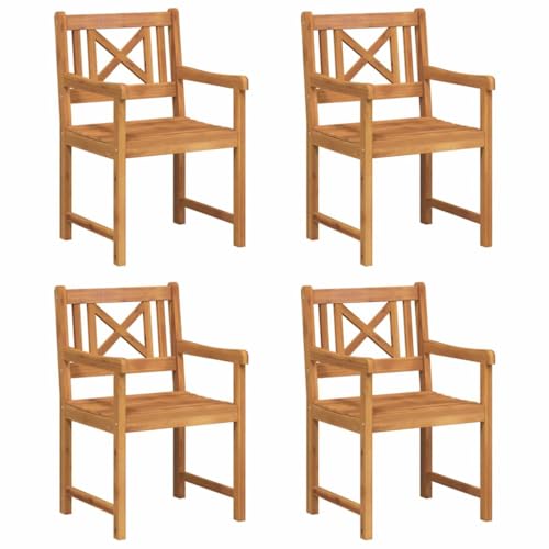 SKM Gartenstuhl 4 pcs Braun 56 x 56 x 90cm Massivholz Akazie,Möbel,Gartenmöbel,Gartensitzmöbel,Gartenstühle,Braun,35.6 kg,3324846 von SKM