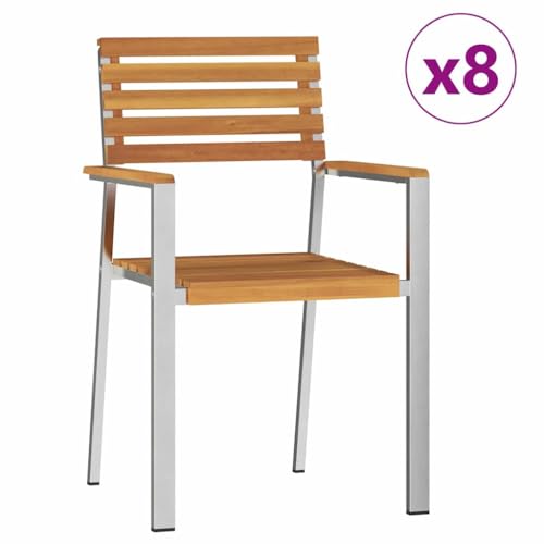 SKM Gartenstuhl 8 pcs Braun 56 x 54,5 x 87cm Massivholz Akazie,Möbel,Gartenmöbel,Gartensitzmöbel,Gartenstühle,Braun,52.8 kg,3334848 von SKM