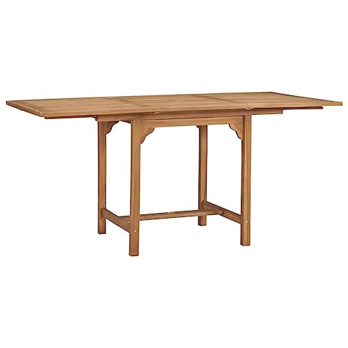 SKM Gartentisch Ausziehbar (110-160) x80x75 cm Massivholz Teak,Möbel,Gartenmöbel,Gartentische,Braun,24.4KG,47420 von SKM