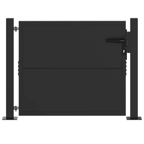 SKM Gartentor, Gartentor 105x200 cm Cortenstahl mit Schloss Schwarz,Heimwerkerbedarf,Hauseinzäunung,Gartentore,Schwarz,17.05 kg,42015909 von SKM