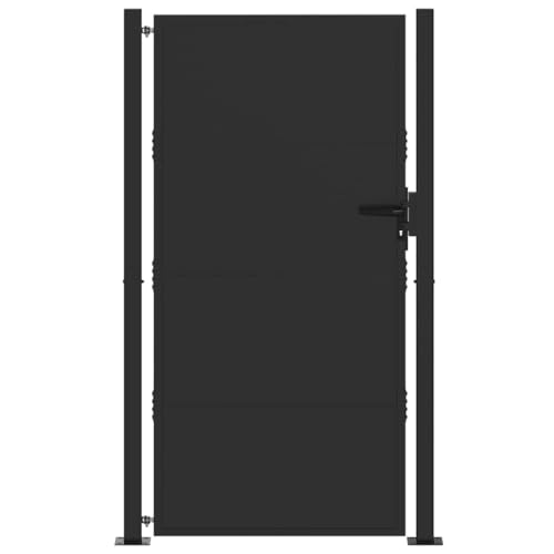 SKM Gartentor, Gartentor 105x200 cm Cortenstahl mit Schloss Schwarz,Heimwerkerbedarf,Hauseinzäunung,Gartentore,Schwarz,27.55 kg,42015912 von SKM