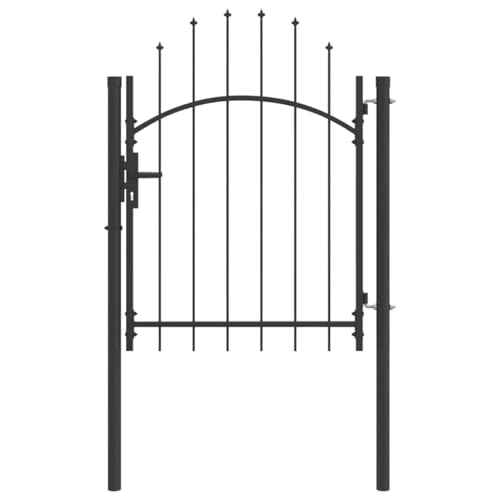 SKM Gartentor mit Schloss Grau 100 x 150 cm Stahl,Heimwerkerbedarf,Hauseinzäunung,Gartentore,Grau,15.7 kg,42008899 von SKM
