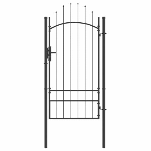 SKM Gartentor mit Schloss Grau 100 x 200 cm Stahl,Heimwerkerbedarf,Hauseinzäunung,Gartentore,Grau,21.6 kg,42008901 von SKM
