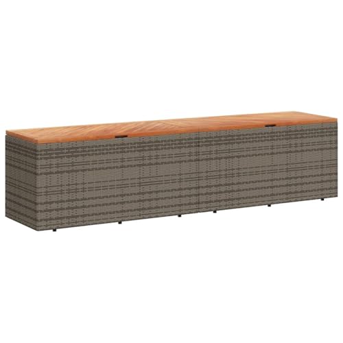 SKM Gartentruhe Grau 220x50x54 cm Poly Rattan Akazienholz,Möbel, Gartenmöbel, Gartenboxen,Grau,26.6KG,365959 SKM Gartentruhe Grau 220x50x54 cm Poly Rattan Akazienholz,Möbel, Gartenmöbel, Gartenboxen,Grau,26.6KG,365959 von SKM