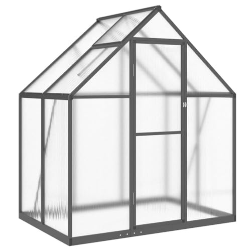 SKM Gewächshaus mit Fundamentrahmen Anthrazit 169x114x195 cm Alu,Heim & Garten,Rasen & Garten,Gartenpflege,Gewächshäuser,Anthrazit,22 kg,4005824 von SKM