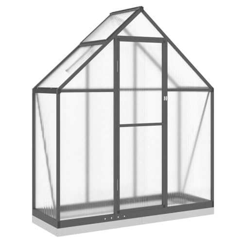 SKM Gewächshaus mit Fundamentrahmen Anthrazit 169x58x202 cm Alu,Heim & Garten,Rasen & Garten,Gartenpflege,Gewächshäuser,Anthrazit,20.81 kg,4005821 von SKM