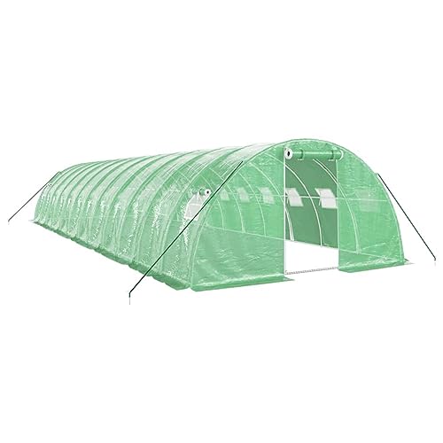 SKM Gewächshaus mit Stahlrahmen Grün 48 m² 12x4x2 m,Heim & Garten,Rasen & Garten,Gartenpflege,Gewächshäuser,Grün,72.6 kg,3188065 von SKM