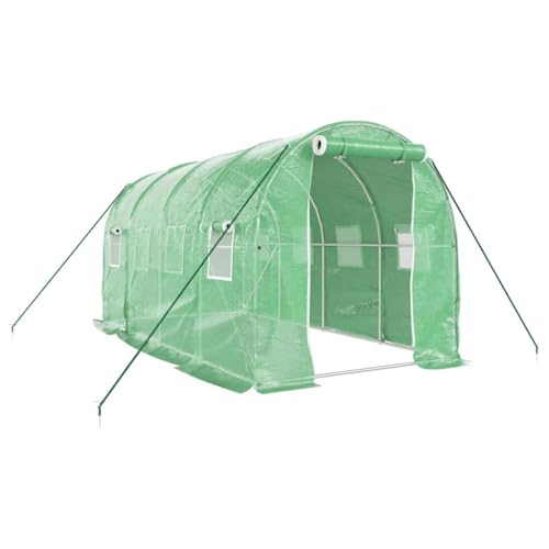 SKM Gewächshaus mit Stahlrahmen Grün 8 m² 4x2x2 m,Heim & Garten,Rasen & Garten,Gartenpflege,Gewächshäuser,Grün,24.35 kg,3188017 von SKM