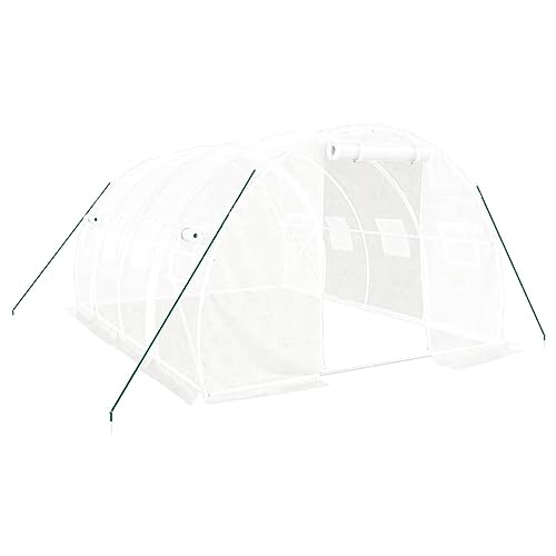 SKM Gewächshaus mit Stahlrahmen Weiß 12 m² 4x3x2 m,Heim & Garten,Rasen & Garten,Gartenpflege,Gewächshäuser,Weiß,27 kg,3188050 von SKM