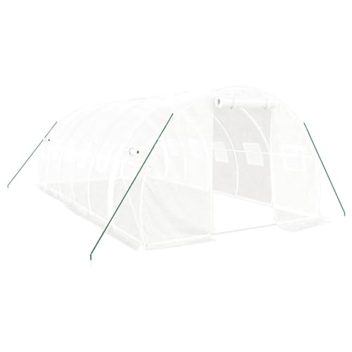 SKM Gewächshaus mit Stahlrahmen Weiß 18 m² 6x3x2 m,Heim & Garten,Rasen & Garten,Gartenpflege,Gewächshäuser,Weiß,37.55 kg,3188051 von SKM