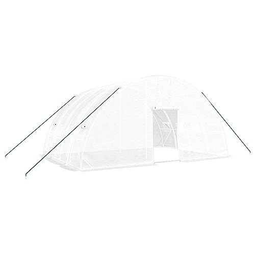 SKM Gewächshaus mit Stahlrahmen Weiß 24 m² 6x4x2,85 m,Heim & Garten,Rasen & Garten,Gartenpflege,Gewächshäuser,Weiß,44.35 kg,3188116 von SKM