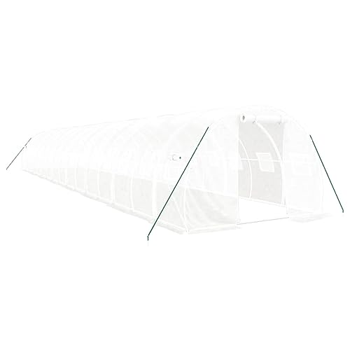 SKM Gewächshaus mit Stahlrahmen Weiß 48 m² 16x3x2 m,Heim & Garten,Rasen & Garten,Gartenpflege,Gewächshäuser,Weiß,90.3 kg,3188056 von SKM