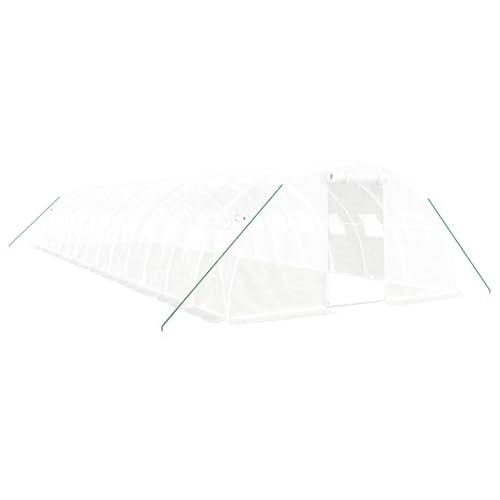 SKM Gewächshaus mit Stahlrahmen Weiß 56 m² 14x4x2 m,Heim & Garten,Rasen & Garten,Gartenpflege,Gewächshäuser,Weiß,82.35 kg,3188077 von SKM