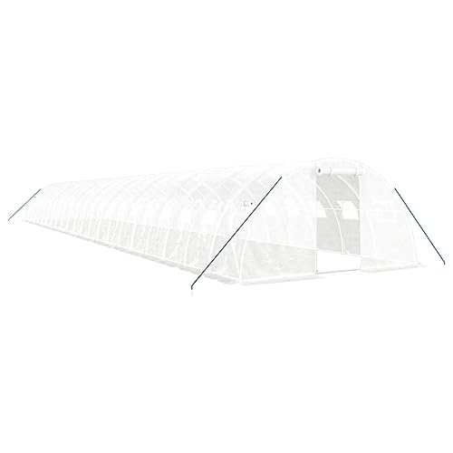 SKM Gewächshaus mit Stahlrahmen Weiß 88 m² 22x4x2 m,Heim & Garten,Rasen & Garten,Gartenpflege,Gewächshäuser,Weiß,124.95 kg,3188081 von SKM